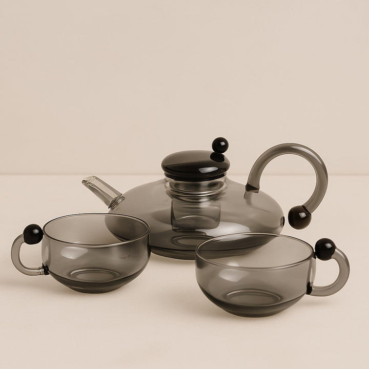 ElaraPure™ Filtration Teapot Set with Matching Cups – 600ml Heat-Resistant Glass 1