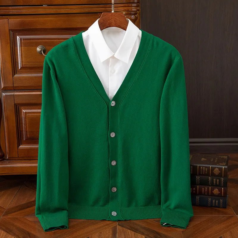 Elarin — 100% Cashmere Cardigan with Hand - Sewn Buttons (Black XS) - | Zavonix