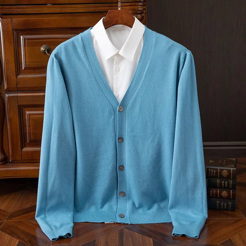 Elarin — 100% Cashmere Cardigan with Hand - Sewn Buttons (Black XS) - | Zavonix