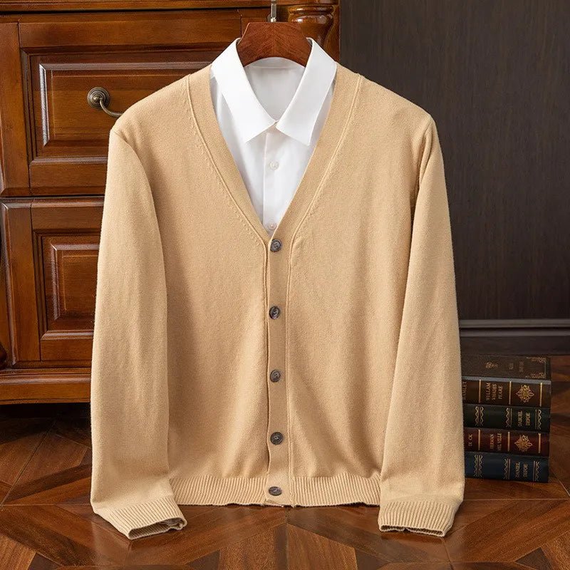 Elarin — 100% Cashmere Cardigan with Hand - Sewn Buttons (Black XS) - | Zavonix
