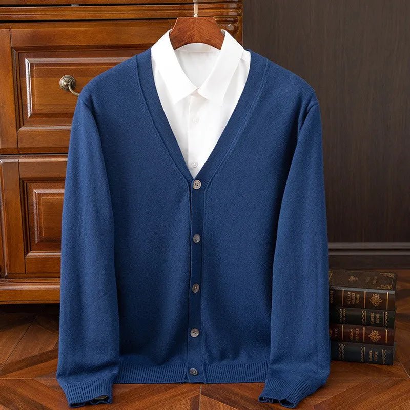Elarin — 100% Cashmere Cardigan with Hand - Sewn Buttons (Black XS) - | Zavonix