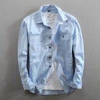 Elden — Vintage Italian Cotton Shirt with Dual Chest Pockets (Light Blue S) - | Zavonix