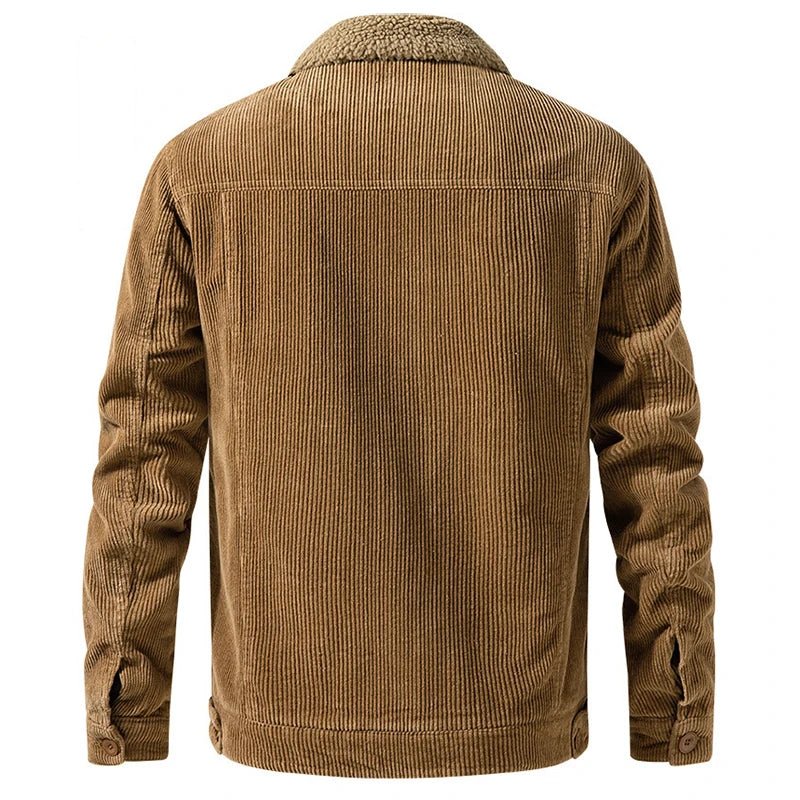 Eldrin — Corduroy Sherpa Jacket with Buttoned Chest Pockets (Khaki XS) - | Zavonix