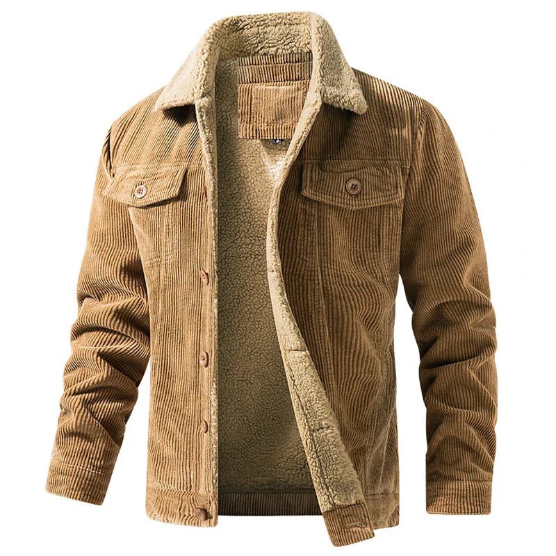 Eldrin — Corduroy Sherpa Jacket with Buttoned Chest Pockets (Black XS) - | Zavonix