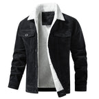 Eldrin — Corduroy Sherpa Jacket with Buttoned Chest Pockets (Black XS) - | Zavonix