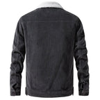 Eldrin — Corduroy Sherpa Jacket with Buttoned Chest Pockets (Gray XS) - | Zavonix