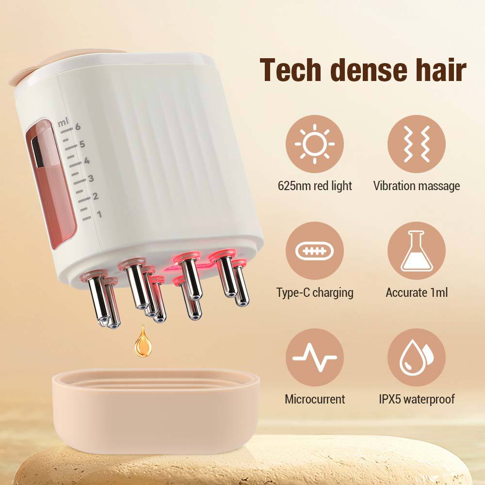 Electric Scalp Oil Application Wand | Scalp Massager with Red Light Therapy &amp; Vibration | Hair Growth &amp; Care, IPX5 (Advanced scalp massager &amp; hair oil applicator ) - Scalp massager | Zavonix
