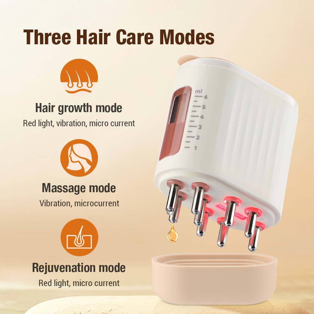 Electric Scalp Oil Application Wand | Scalp Massager with Red Light Therapy & Vibration | Hair Growth & Care, IPX5 (Advanced scalp massager & hair oil applicator ) - Scalp massager | Zavonix