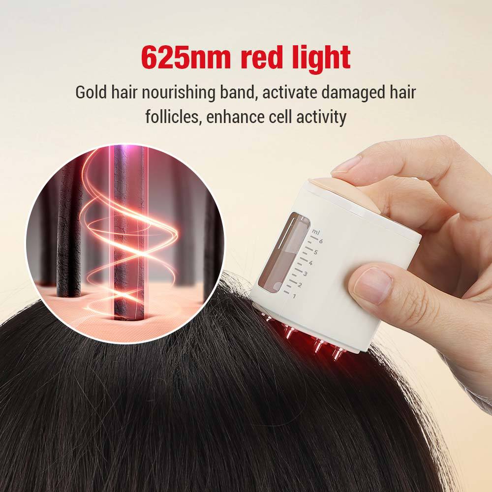 Electric Scalp Oil Application Wand | Scalp Massager with Red Light Therapy & Vibration | Hair Growth & Care, IPX5 (Advanced scalp massager & hair oil applicator ) - Scalp massager | Zavonix