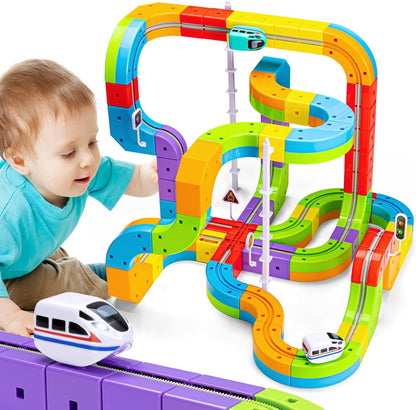 Electric Track Car Toy | Magnetic Modular Track | Gravity Defying Design | Kids Play Set