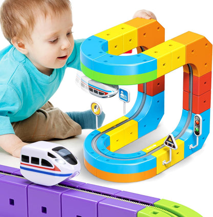 Electric Track Car Toy | Magnetic Modular Track | Gravity Defying Design | Kids Play Set