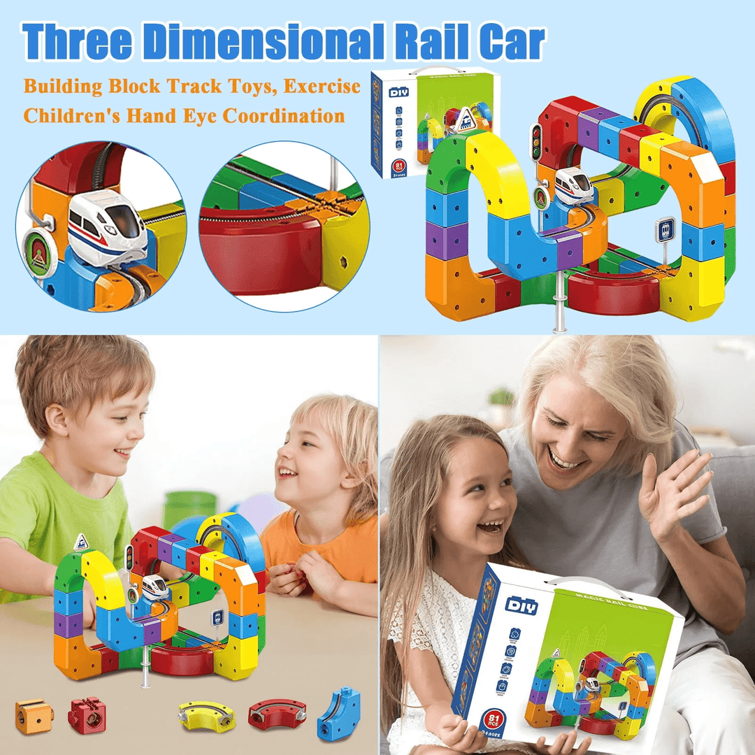 Electric Track Car Toy | Magnetic Modular Track | Gravity Defying Design | Kids Play Set