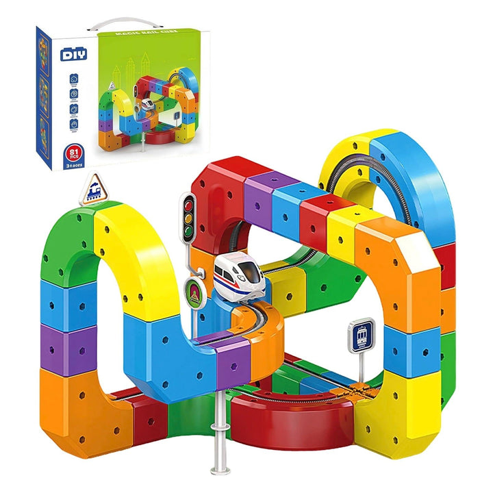 Electric Track Car Toy | Magnetic Modular Track | Gravity Defying Design | Kids Play Set