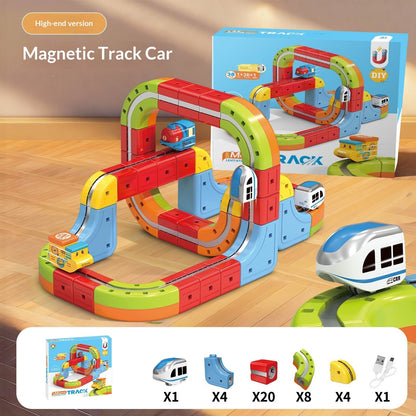 Electric Track Car Toy | Magnetic Modular Track | Gravity Defying Design | Kids Play Set
