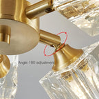 Elegant Crystal Ceiling Light with Gold Semi Flush Mount – Ideal for Low Ceilings 4