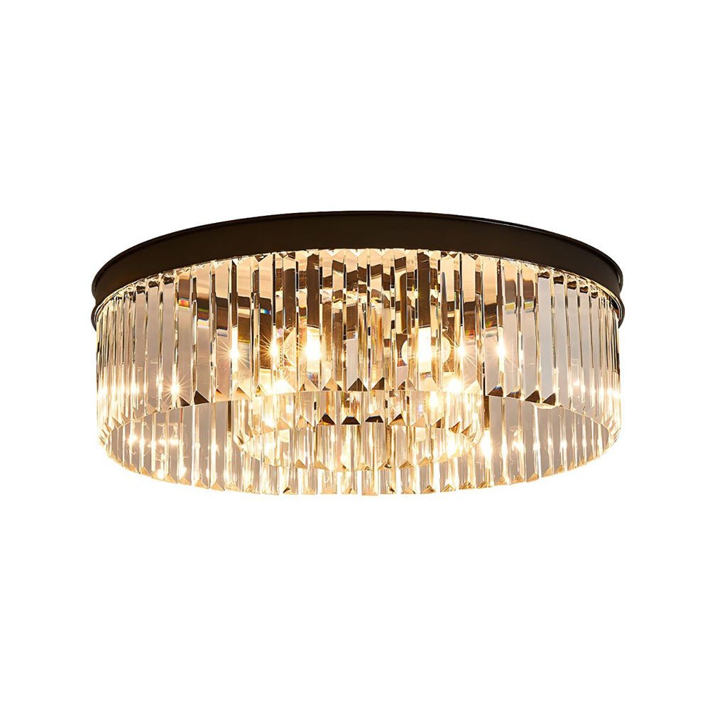 Elegant Crystal Flush Mount Ceiling Light – 40 cm Width, Iron and Crystal, Ideal for Living Room and Bedroom 4