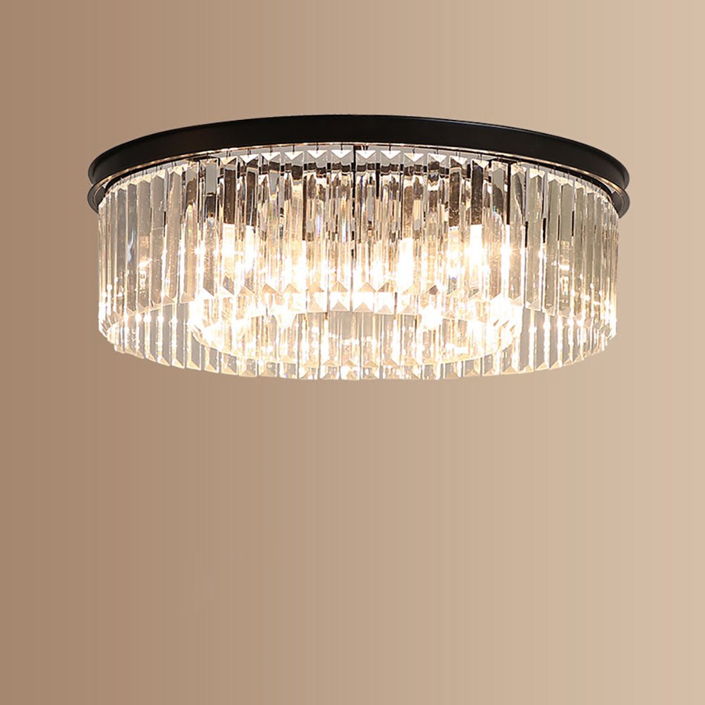 Elegant Crystal Flush Mount Ceiling Light – 40 cm Width, Iron and Crystal, Ideal for Living Room and Bedroom 6