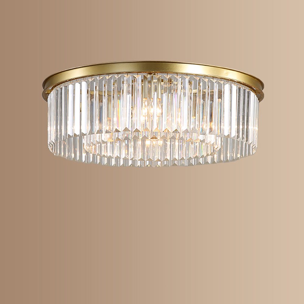 Elegant Crystal Flush Mount Ceiling Light – 40 cm Width, Iron and Crystal, Ideal for Living Room and Bedroom 7