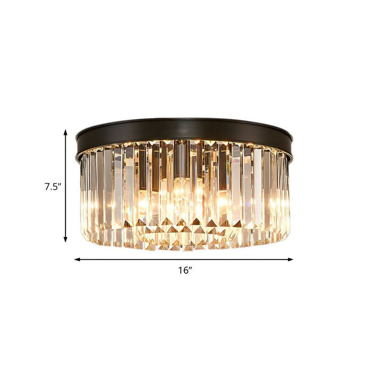 Elegant Crystal Flush Mount Ceiling Light – 40 cm Width, Iron and Crystal, Ideal for Living Room and Bedroom 8