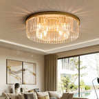 Elegant Crystal Flush Mount Ceiling Light – 40 cm Width, Iron and Crystal, Ideal for Living Room and Bedroom 2