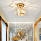 Elegant Crystal Glass Ceiling Light Fixture for Modern Interiors – Brass Base, E27/E26 Compatible 14