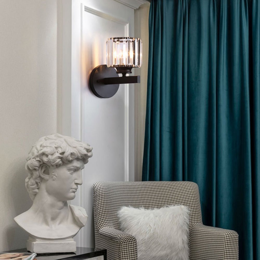 Elegant Crystal Wall Light with Modern Arm Design for Hallway and Living Spaces 0