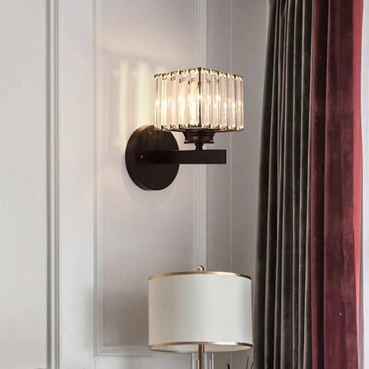 Elegant Crystal Wall Light with Modern Arm Design for Hallway and Living Spaces 4