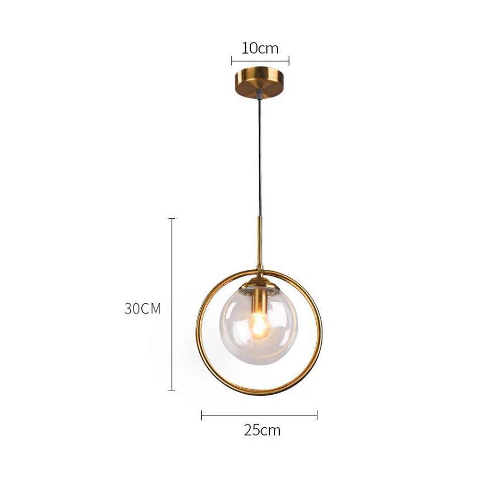 Elegant Glass Pendant Light with Gold Frame Finish – Modern Indoor Lighting 8