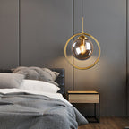 Elegant Glass Pendant Light with Gold Frame Finish – Modern Indoor Lighting 2