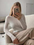 Elegant See Through Top - The Transparent Blouse (Black S) - | Zavonix