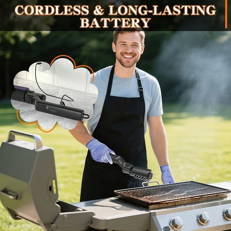 Elektra BBQ Grill Brush | Cordless, Motorized Cleaning Tool