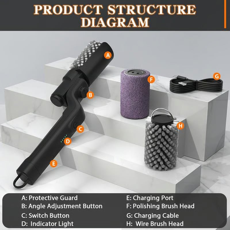 Elektra BBQ Grill Brush | Cordless, Motorized Cleaning Tool