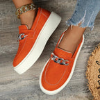 Elena™ Casual Platform Shoes with Elevated Design (Orange 36) - | Zavonix
