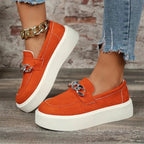 Elena™ Casual Platform Shoes with Elevated Design (Orange 36) - | Zavonix