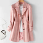 "Elena" Tailored Trench Wrap (Beige XS) - | Zavonix