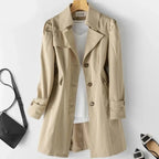 "Elena" Tailored Trench Wrap (Beige XS) - | Zavonix