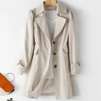 "Elena" Tailored Trench Wrap (Beige XS) - | Zavonix