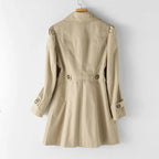 "Elena" Tailored Trench Wrap (Beige XS) - | Zavonix