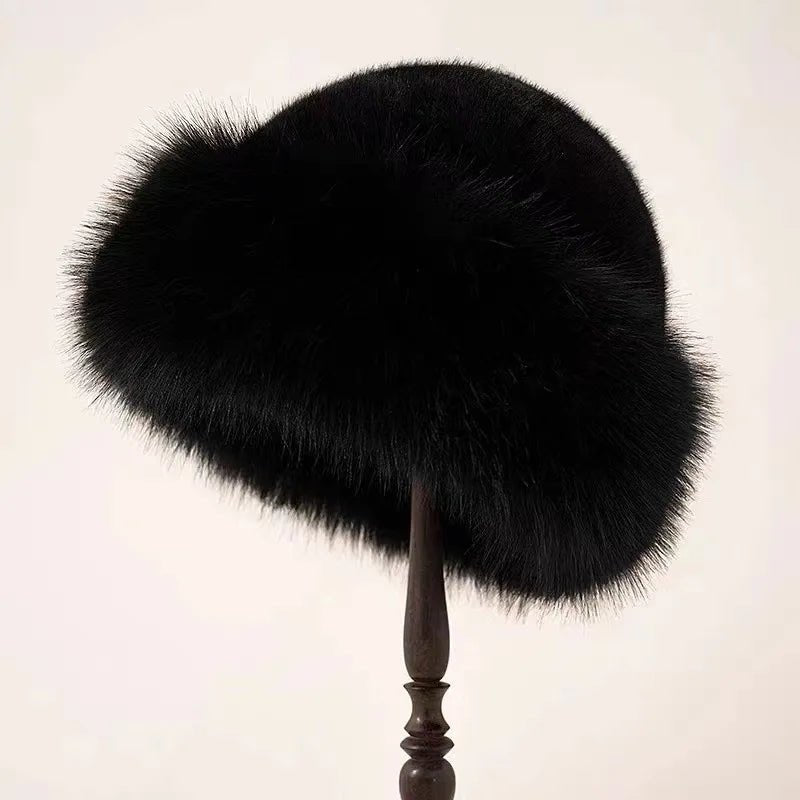 Eleganza Fiorentina Fur Cap (Black ) - | Zavonix
