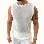 Eleska Knit Tank — Lightweight Open - Stitch Tank with Soft Texture (White XS) - | Zavonix