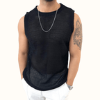 Eleska Knit Tank — Lightweight Open - Stitch Tank with Soft Texture (White XS) - | Zavonix