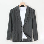 Elston Blazer — Lightweight Ramie Cotton Blazer with Tailored Fit (Gray XS) - | Zavonix