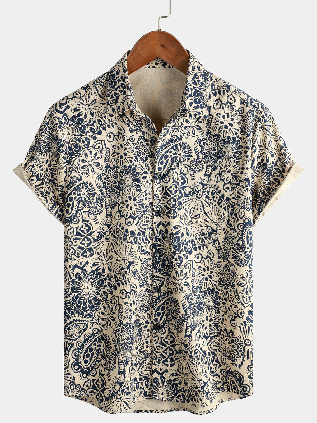 Elara — Men’s Lightweight Viscose - Linen Short Sleeve Shirt (S ) - | Zavonix