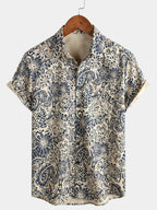 Elara — Men’s Lightweight Viscose - Linen Short Sleeve Shirt (S ) - | Zavonix