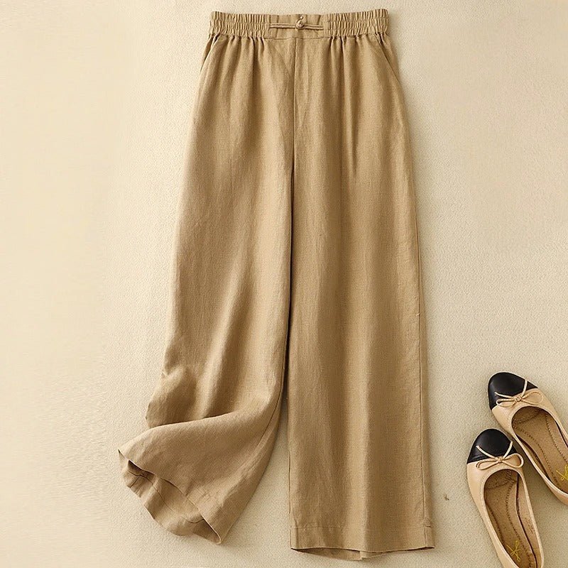 Elian Linen Pants — Breathable Lightweight Pants with Tailored Fit (Cream XS) - | Zavonix