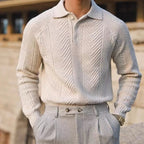 Elionis — Rabbit Fur Knit Polo for Warm Autumn Style (Cream S) - | Zavonix