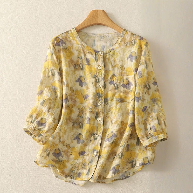 ELIZA LINEN SHIRT (XS ) - | Zavonix