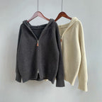 ELLA HOODED CARDIGAN (Black XS) - | Zavonix