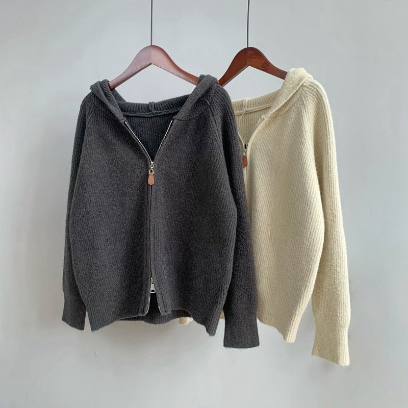 ELLA HOODED CARDIGAN (Black XS) - | Zavonix