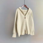 ELLA HOODED CARDIGAN (Cream XS) - | Zavonix